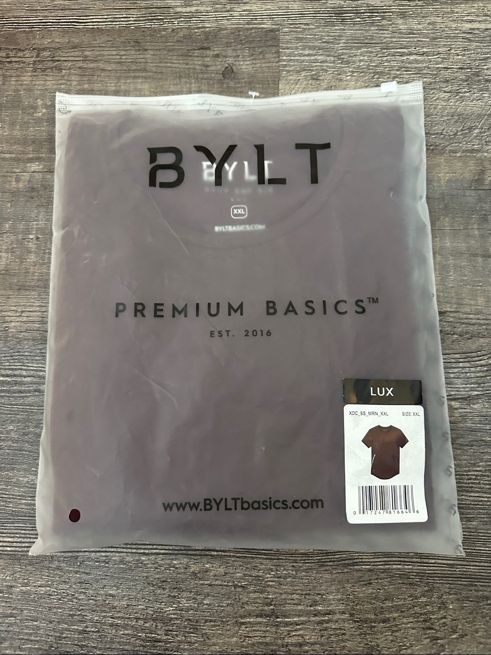 BYLT Basics Lux Crew Short Sleeve T-Shirt - Maroon